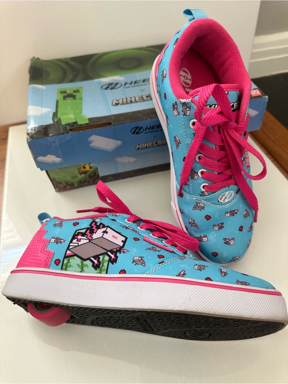 Heelys Minecraft Blue & Pink Light-Up Skate Shoes